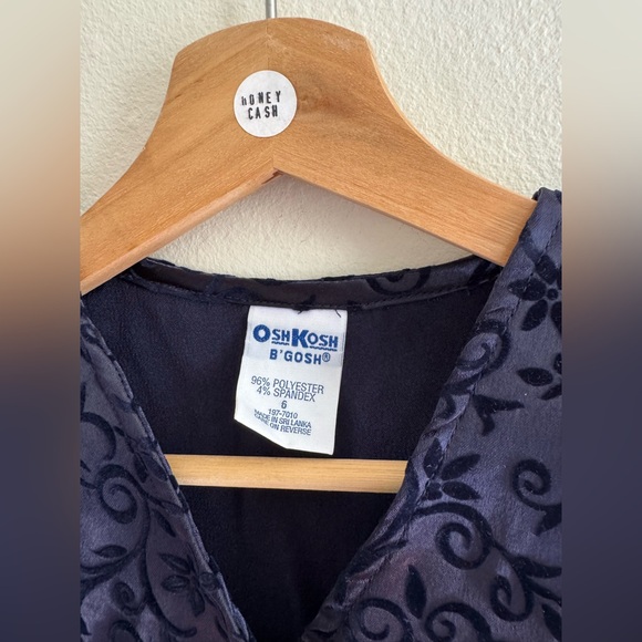 NWT Vintage Oshkosh Bgosh vest floral flocked 6 - Picture 3 of 4